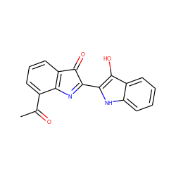 CC(=O)c1cccc2c1N=C(c1[nH]c3ccccc3c1O)C2=O ZINC000008685965