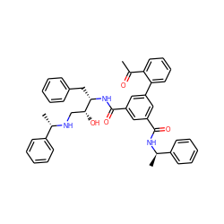 CC(=O)c1ccccc1-c1cc(C(=O)N[C@@H](Cc2ccccc2)[C@H](O)CN[C@@H](C)c2ccccc2)cc(C(=O)N[C@H](C)c2ccccc2)c1 ZINC000028968360