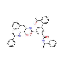 CC(=O)c1ccccc1-c1cc(C(=O)N[C@@H](Cc2ccccc2)[C@H](O)CN[C@H](C)c2ccccc2)cc(C(=O)N[C@H](C)c2ccccc2)c1 ZINC000028968376
