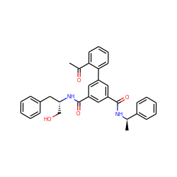 CC(=O)c1ccccc1-c1cc(C(=O)N[C@H](CO)Cc2ccccc2)cc(C(=O)N[C@H](C)c2ccccc2)c1 ZINC000014961924