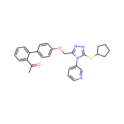 CC(=O)c1ccccc1-c1ccc(OCc2nnc(SC3CCCC3)n2-c2cccnc2)cc1 ZINC000095597038