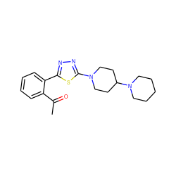 CC(=O)c1ccccc1-c1nnc(N2CCC(N3CCCCC3)CC2)s1 ZINC000066259022