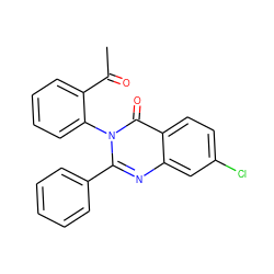 CC(=O)c1ccccc1-n1c(-c2ccccc2)nc2cc(Cl)ccc2c1=O ZINC001772638539