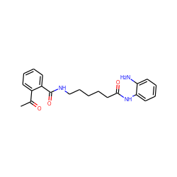 CC(=O)c1ccccc1C(=O)NCCCCCC(=O)Nc1ccccc1N ZINC000117587153