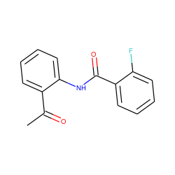 CC(=O)c1ccccc1NC(=O)c1ccccc1F ZINC000001741022