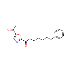 CC(=O)c1cnc(C(=O)CCCCCCc2ccccc2)o1 ZINC000036079982