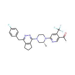 CC(=O)c1cnc(N2CCN(c3nnc(Cc4ccc(F)cc4)c4c3CCC4)C[C@H]2C)cc1C(F)(F)F ZINC000201148341