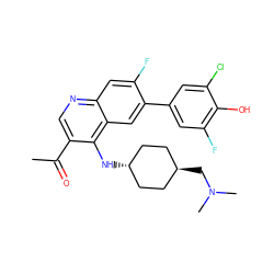 CC(=O)c1cnc2cc(F)c(-c3cc(F)c(O)c(Cl)c3)cc2c1N[C@H]1CC[C@H](CN(C)C)CC1 ZINC000473198560