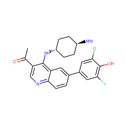 CC(=O)c1cnc2ccc(-c3cc(F)c(O)c(Cl)c3)cc2c1N[C@H]1CC[C@H](N)CC1 ZINC000473194493