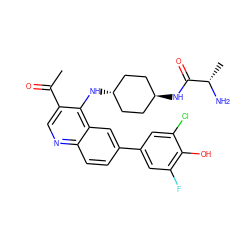 CC(=O)c1cnc2ccc(-c3cc(F)c(O)c(Cl)c3)cc2c1N[C@H]1CC[C@H](NC(=O)[C@H](C)N)CC1 ZINC000473183175