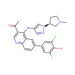 CC(=O)c1cnc2ccc(-c3cc(F)c(O)c(Cl)c3)cc2c1Nc1cnn([C@H]2CCN(C)C2)c1 ZINC000114037633