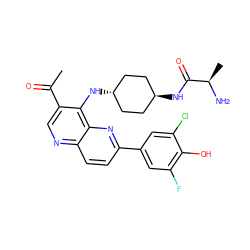 CC(=O)c1cnc2ccc(-c3cc(F)c(O)c(Cl)c3)nc2c1N[C@H]1CC[C@H](NC(=O)[C@@H](C)N)CC1 ZINC000473164860