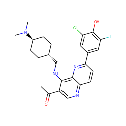 CC(=O)c1cnc2ccc(-c3cc(F)c(O)c(Cl)c3)nc2c1NC[C@H]1CC[C@H](N(C)C)CC1 ZINC000473164844