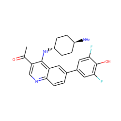 CC(=O)c1cnc2ccc(-c3cc(F)c(O)c(F)c3)cc2c1N[C@H]1CC[C@H](N)CC1 ZINC000473200923