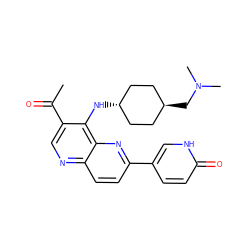 CC(=O)c1cnc2ccc(-c3ccc(=O)[nH]c3)nc2c1N[C@H]1CC[C@H](CN(C)C)CC1 ZINC000473164924