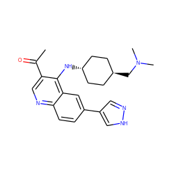 CC(=O)c1cnc2ccc(-c3cn[nH]c3)cc2c1N[C@H]1CC[C@H](CN(C)C)CC1 ZINC000473199080