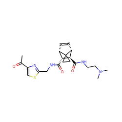 CC(=O)c1csc(CNC(=O)[C@@H]2[C@@H]3C=C[C@H]([C@H]2C(=O)NCCN(C)C)C32CC2)n1 ZINC000168507937