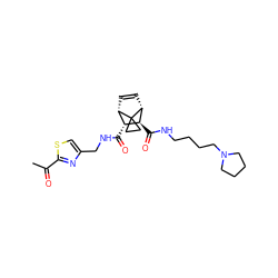 CC(=O)c1nc(CNC(=O)[C@@H]2[C@@H]3C=C[C@H]([C@H]2C(=O)NCCCCN2CCCC2)C32CC2)cs1 ZINC000168301180