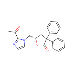 CC(=O)c1nccn1C[C@@H]1CC(c2ccccc2)(c2ccccc2)C(=O)O1 ZINC000013651126