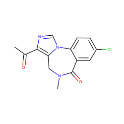 CC(=O)c1ncn2c1CN(C)C(=O)c1cc(Cl)ccc1-2 ZINC000013741316