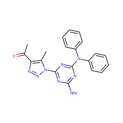 CC(=O)c1nnn(-c2nc(N)nc(N(c3ccccc3)c3ccccc3)n2)c1C ZINC000001431200