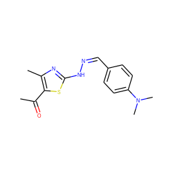 CC(=O)c1sc(N/N=C\c2ccc(N(C)C)cc2)nc1C ZINC000031854453