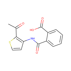 CC(=O)c1sccc1NC(=O)c1ccccc1C(=O)O ZINC000000082736