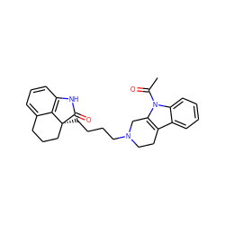 CC(=O)n1c2c(c3ccccc31)CCN(CCCC[C@]13CCCc4cccc(c41)NC3=O)C2 ZINC000013473730