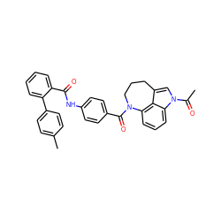 CC(=O)n1cc2c3c(cccc31)N(C(=O)c1ccc(NC(=O)c3ccccc3-c3ccc(C)cc3)cc1)CCC2 ZINC000013487948