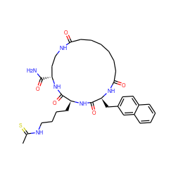 CC(=S)NCCCC[C@@H]1NC(=O)[C@H](Cc2ccc3ccccc3c2)NC(=O)CCCCCCC(=O)NCC[C@@H](C(N)=O)NC1=O ZINC001772571288