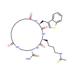 CC(=S)NCCCC[C@@H]1NC(=O)[C@H](Cc2csc3ccccc23)NC(=O)CCCCCCC(=O)NCC[C@@H](C(N)=O)NC1=O ZINC001772575922