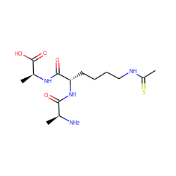 CC(=S)NCCCC[C@H](NC(=O)[C@H](C)N)C(=O)N[C@@H](C)C(=O)O ZINC000072126199