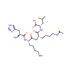 CC(=S)NCCCC[C@H](NC(=O)[C@H](CCCCN)NC(=O)[C@@H](N)Cc1c[nH]cn1)C(=O)N[C@@H](CC(C)C)C(=O)O ZINC000049878277