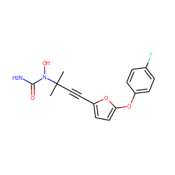 CC(C)(C#Cc1ccc(Oc2ccc(F)cc2)o1)N(O)C(N)=O ZINC000013762946