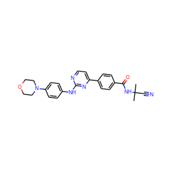 CC(C)(C#N)NC(=O)c1ccc(-c2ccnc(Nc3ccc(N4CCOCC4)cc3)n2)cc1 ZINC000049013926