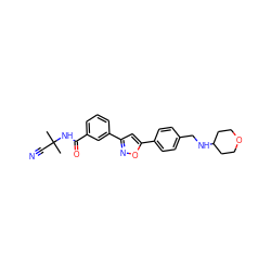 CC(C)(C#N)NC(=O)c1cccc(-c2cc(-c3ccc(CNC4CCOCC4)cc3)on2)c1 ZINC000066074517