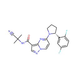 CC(C)(C#N)NC(=O)c1cnn2ccc(N3CCC[C@@H]3c3cc(F)ccc3F)nc12 ZINC000169704146