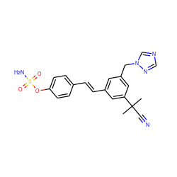 CC(C)(C#N)c1cc(/C=C/c2ccc(OS(N)(=O)=O)cc2)cc(Cn2cncn2)c1 ZINC000035969501