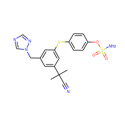 CC(C)(C#N)c1cc(Cn2cncn2)cc(Sc2ccc(OS(N)(=O)=O)cc2)c1 ZINC000473136345