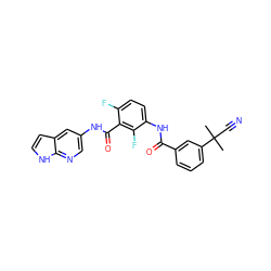CC(C)(C#N)c1cccc(C(=O)Nc2ccc(F)c(C(=O)Nc3cnc4[nH]ccc4c3)c2F)c1 ZINC000095573632