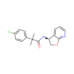 CC(C)(C(=O)N[C@@H]1COc2ncccc21)c1ccc(Cl)cc1 ZINC000146610940