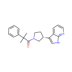 CC(C)(C(=O)N1CC[C@H](c2c[nH]c3ncccc23)C1)c1ccccc1 ZINC000084713985