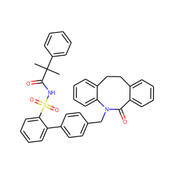 CC(C)(C(=O)NS(=O)(=O)c1ccccc1-c1ccc(CN2C(=O)c3ccccc3CCc3ccccc32)cc1)c1ccccc1 ZINC000026648131