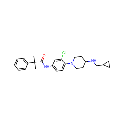 CC(C)(C(=O)Nc1ccc(N2CCC(NCC3CC3)CC2)c(Cl)c1)c1ccccc1 ZINC000064559035