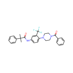 CC(C)(C(=O)Nc1ccc(N2CCN(C(=O)c3ccccc3)CC2)c(C(F)(F)F)c1)c1ccccc1 ZINC000043011715