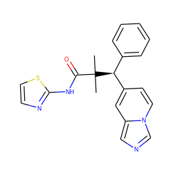 CC(C)(C(=O)Nc1nccs1)[C@@H](c1ccccc1)c1ccn2cncc2c1 ZINC000096284216