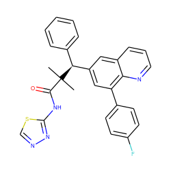 CC(C)(C(=O)Nc1nncs1)[C@@H](c1ccccc1)c1cc(-c2ccc(F)cc2)c2ncccc2c1 ZINC000096284248