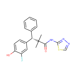 CC(C)(C(=O)Nc1nncs1)[C@@H](c1ccccc1)c1ccc(O)c(F)c1 ZINC000072110231