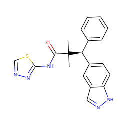 CC(C)(C(=O)Nc1nncs1)[C@@H](c1ccccc1)c1ccc2[nH]ncc2c1 ZINC000096283990