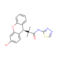 CC(C)(C(=O)Nc1nncs1)[C@@H]1c2ccccc2Oc2cc(O)ccc21 ZINC000072107060